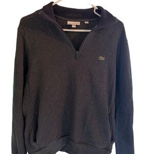 Lacoste Men's Dark Gray Zip-Up Sweater
